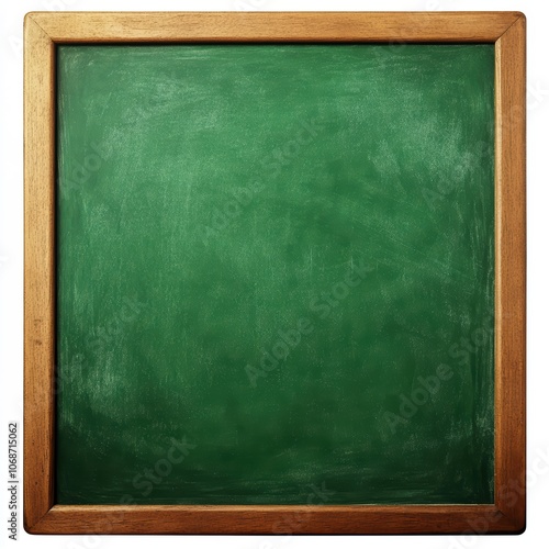 Green Chalkboard with Wooden Frame Isolated Background