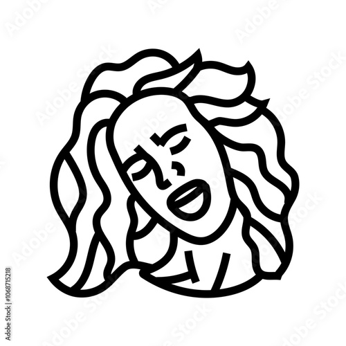 euphoria woman expression line icon vector. euphoria woman expression sign. isolated contour symbol black illustration