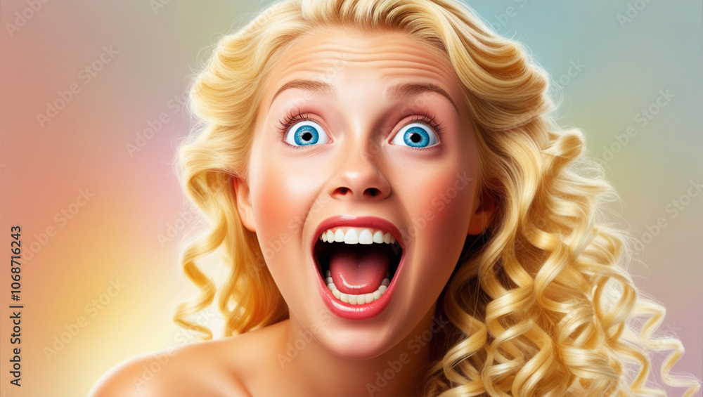 Portrait of a scared blonde woman. Portrait of a scared blonde woman.