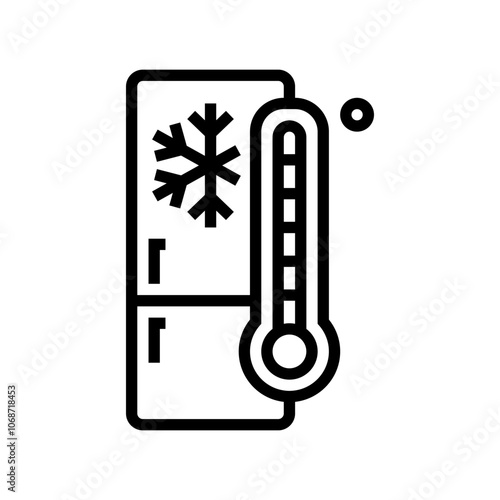 refrigerator temperature line icon vector. refrigerator temperature sign. isolated contour symbol black illustration