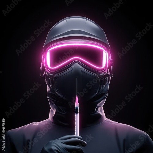 Neon Goggles Syringe Hazmat Suit photo