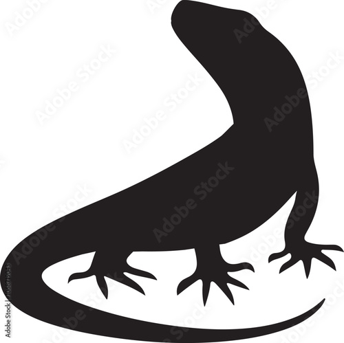 lizard animal logo silhouette vector art illustration