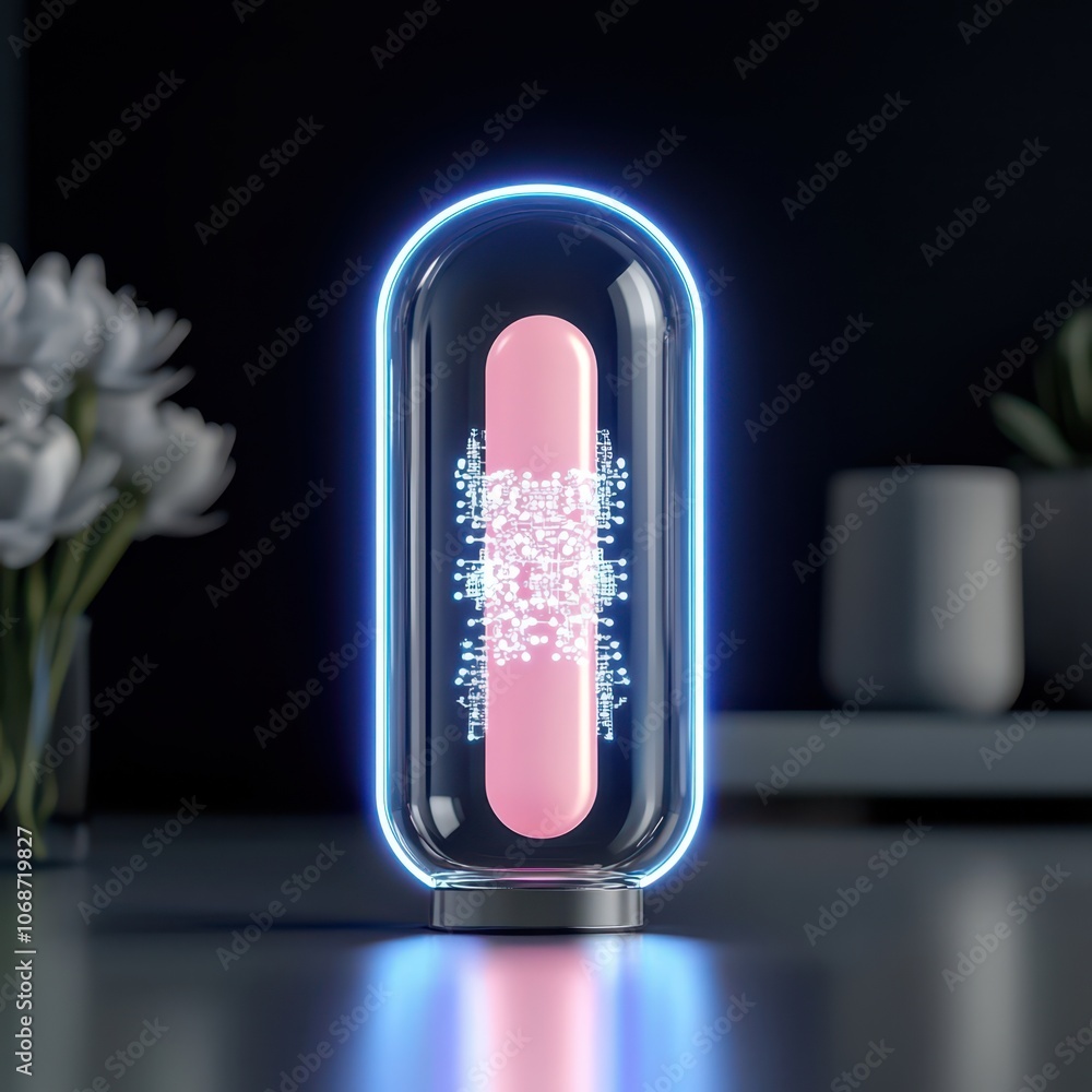 Glowing Capsule Futuristic Tech Design Glowing Capsule Futuristic Tech Design