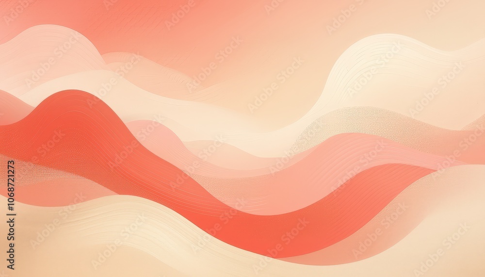 Soft abstract waves in warm red and beige tones. Soft abstract waves in warm red and beige tones.