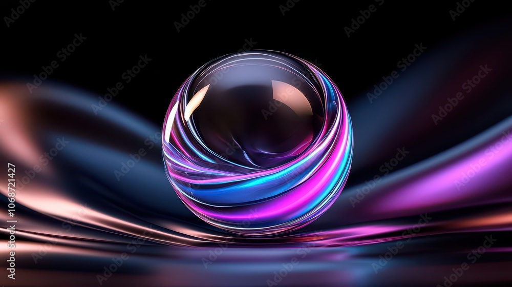 Abstract Sphere Neon Glow Design Abstract Sphere Neon Glow Design