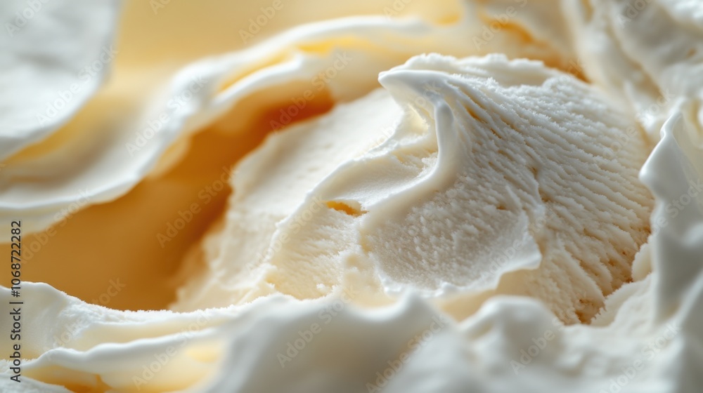 滑らかでクリーミーなバニラアイスクリームの質感のクローズアップ 滑らかでクリーミーなバニラアイスクリームの質感のクローズアップ