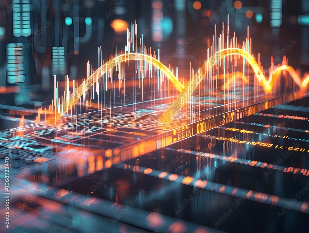 Glowing Financial Bridge Symbolizing Secure Pathway to Prosperous Future Glowing Financial Bridge Symbolizing Secure Pathway to Prosperous Future