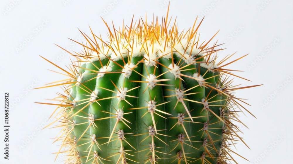 Bright Macro View of Cactus Spines Against Simple Background Bright Macro View of Cactus Spines Against Simple Background