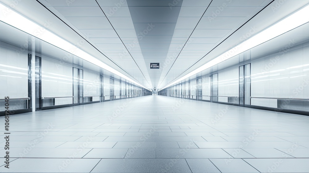 Fototapeta premium Modern Minimalist Corridor in Bright Space