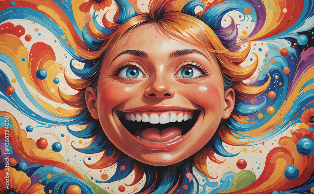 A woman with a big smile on her face A woman with a big smile on her face
