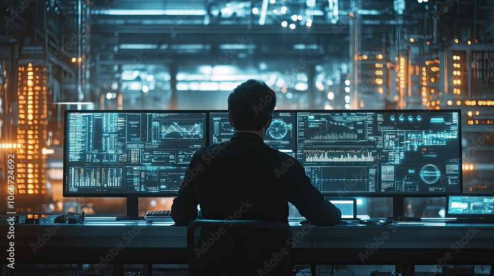 Data Analyst in High-Tech Control Room Environment Data Analyst in High-Tech Control Room Environment