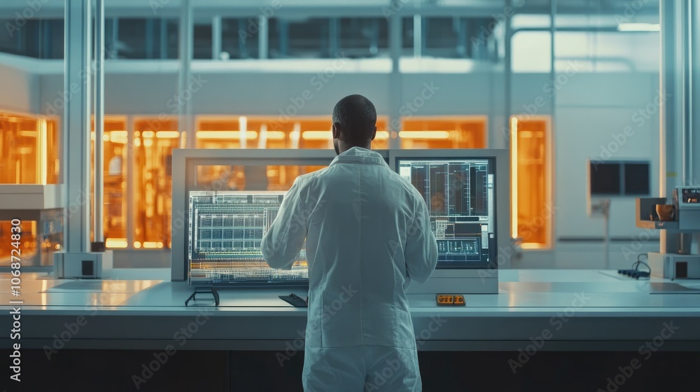Scientist Analyzing Data in a Modern Laboratory Scientist Analyzing Data in a Modern Laboratory
