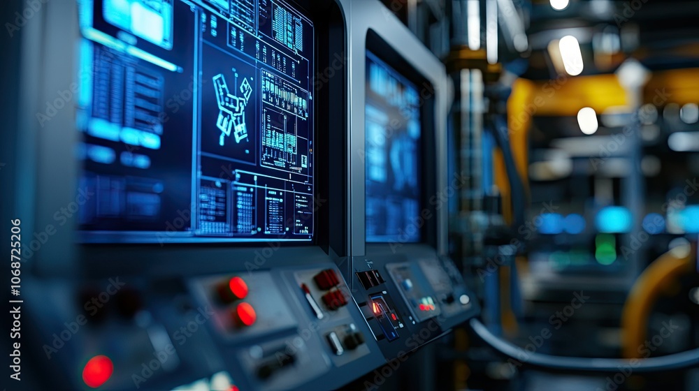 Advanced Control Panel with Digital Displays in Industry Advanced Control Panel with Digital Displays in Industry