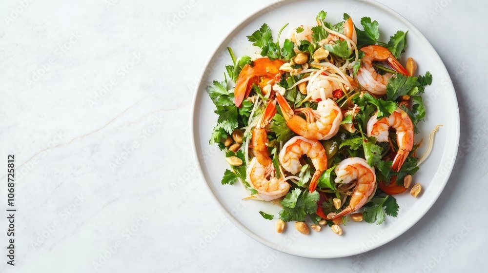 Fresh Shrimp Salad with Herbs and Vegetables Fresh Shrimp Salad with Herbs and Vegetables
