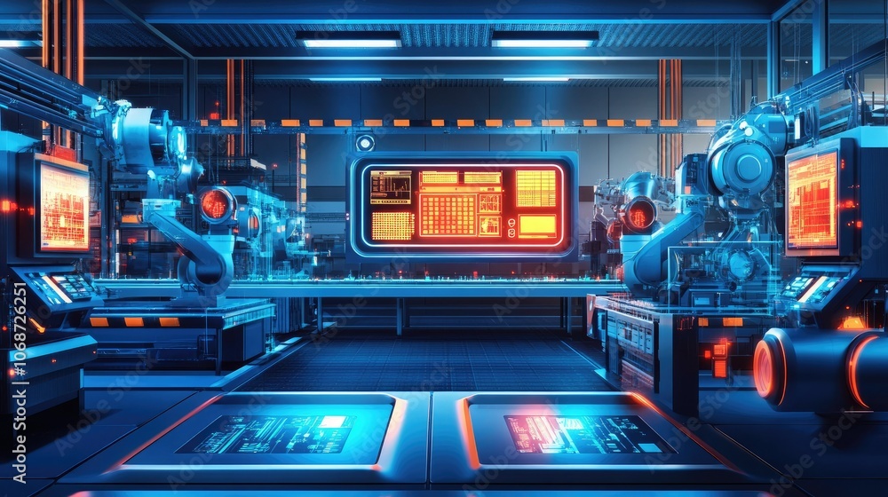 Futuristic Industrial Technology Workspace Futuristic Industrial Technology Workspace