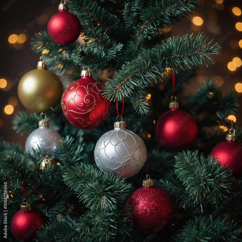 Fototapeta premium The tree glows bright with delightful holiday cheer