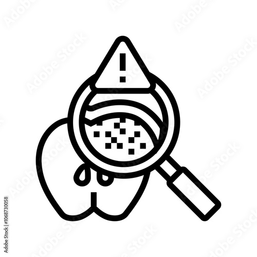 hazardous substances food line icon vector. hazardous substances food sign. isolated contour symbol black illustration