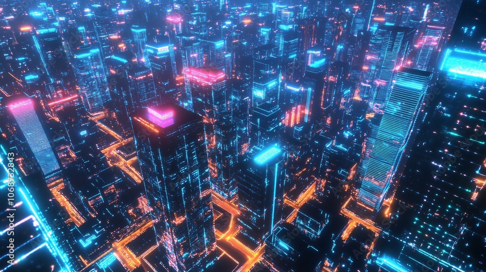 Futuristic Neon Cityscape Futuristic Neon Cityscape