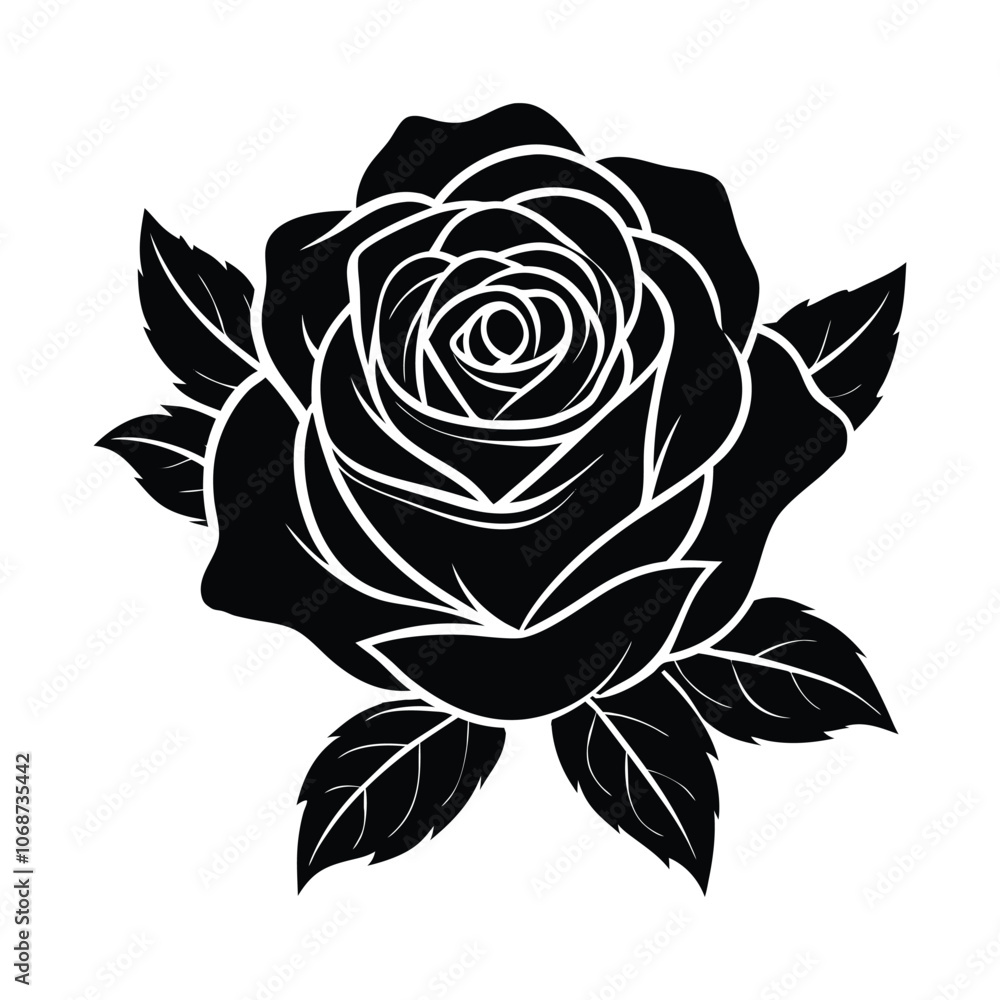 Obraz premium beautiful rose flower vector art illustration