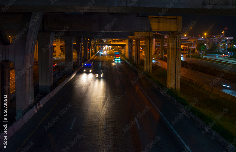 traffic at night in the city traffic at night in the city