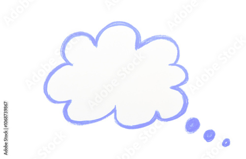 Wallpaper Mural Hand drawn empty cloud speech bubble shape color pencil on transparent background for design in your work business concept. Torontodigital.ca