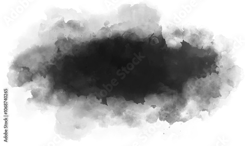 Black background and white smoke flowing together, looks lively in the dark. Illustration with transparent background.