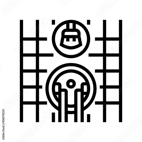tile grout cleaning home maintenance line icon vector. tile grout cleaning home maintenance sign. isolated contour symbol black illustration