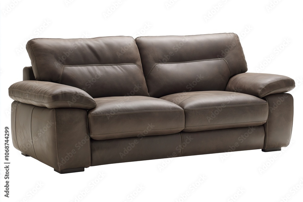 Obraz premium Modern leather sofa in contemporary design with side view details