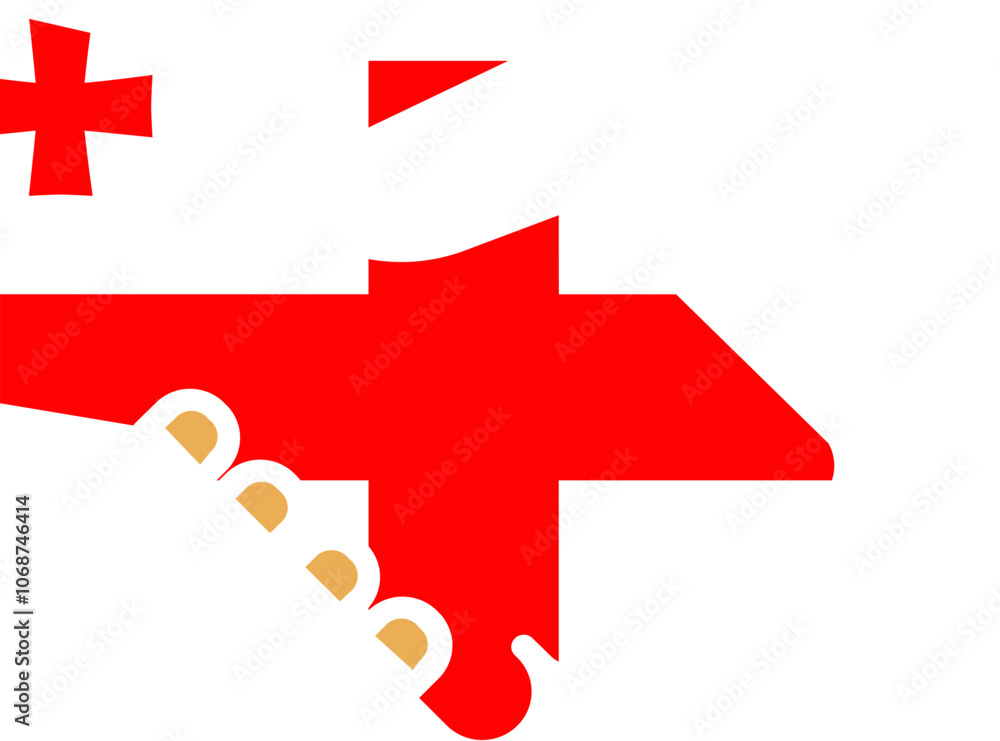 Georgia flag on Shake Hand icon Georgia flag on Shake Hand icon