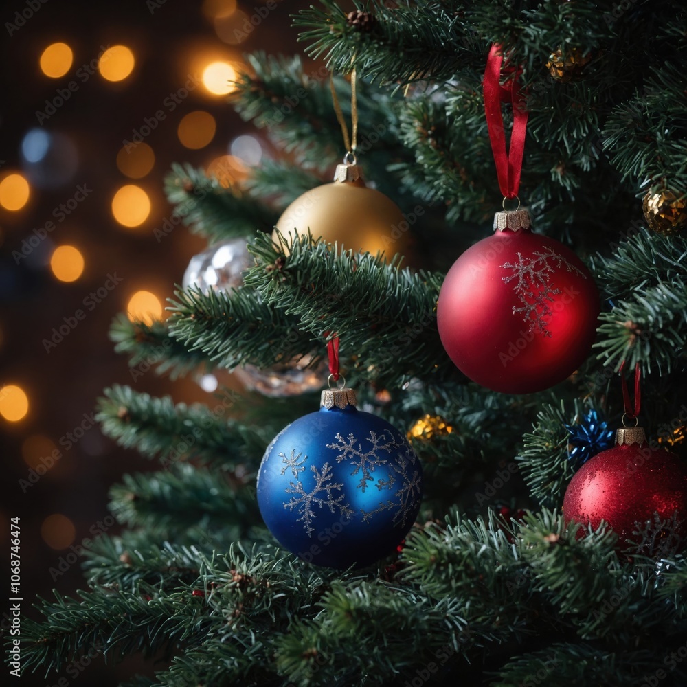 The tree glows with festive spirit The tree glows with festive spirit