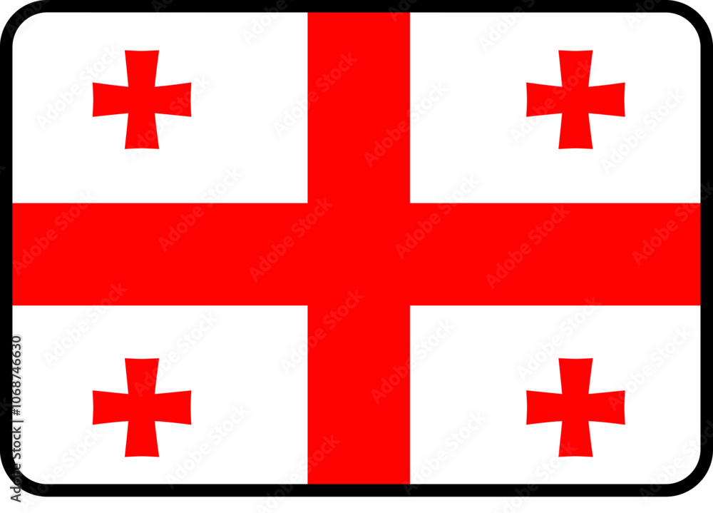 Georgia Flag Rounded Rectangle Icon Georgia Flag Rounded Rectangle Icon