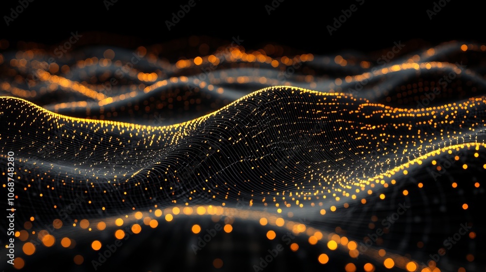 Abstract futuristic wave on dark background. Design for futuristic, fiber optic, wave, telecoms, digital, internet, online, network, communication, connection, neon, line. Abstract futuristic wave on dark background. Design for futuristic, fiber optic, wave, telecoms, digital, internet, online, network, communication, connection, neon, line.
