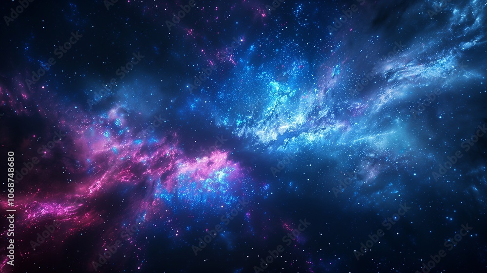 Fototapeta premium A spectacular display of vibrant colors fills the night sky as cosmic clouds swirl