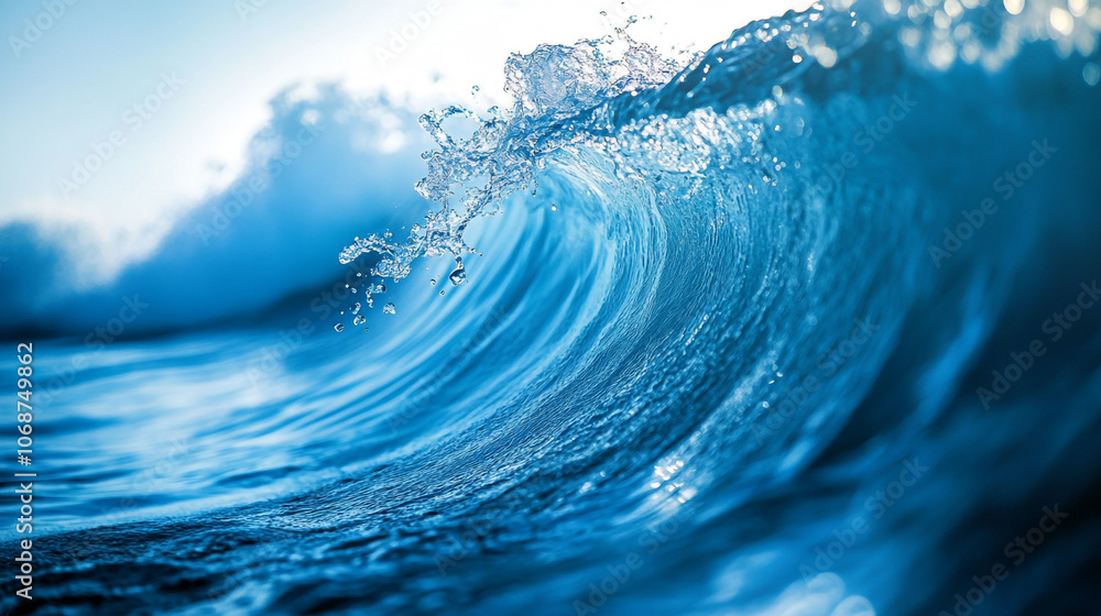 Captivating close-up of ocean waves under morning sunlight at a coastal location Captivating close-up of ocean waves under morning sunlight at a coastal location
