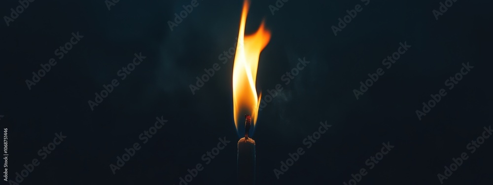 Solitary Flame on Dark Canvas, a vivid depiction of a lone flame illuminating the darkness, evoking feelings of warmth and isolation Solitary Flame on Dark Canvas, a vivid depiction of a lone flame illuminating the darkness, evoking feelings of warmth and isolation