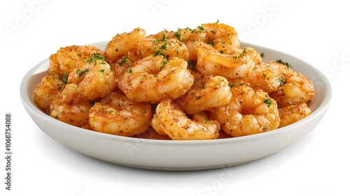 Food, Salty, Cajun Shrimp, Photo Realistic, White Background, Wallpaper, Cover and Screen for Smartphone, PC, Laptop, 9:16 and 16:9 Format