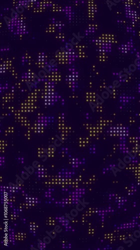 Abstract digital animated background. Animated digital pattern with colorful dots. Vertical video format.