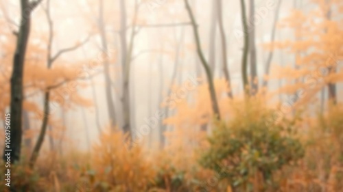 Wallpaper Mural A soft focus watercolor scene depicts a misty forest with light orange hues and gentle foliage, gentle foliage, abstract light orange watercolor painting Torontodigital.ca