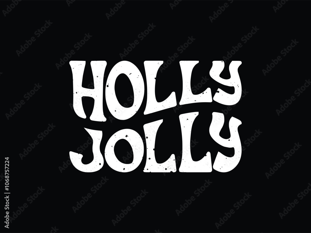 Obraz premium Holly Jolly typography design