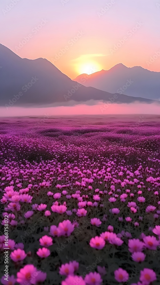 Flower Field, Flowers with Sunset, Photo Realistic, Landscape, Nature, Wallpaper, Cover and Screen for Smartphone, PC, Laptop, 9:16 and 16:9 Format Flower Field, Flowers with Sunset, Photo Realistic, Landscape, Nature, Wallpaper, Cover and Screen for Smartphone, PC, Laptop, 9:16 and 16:9 Format