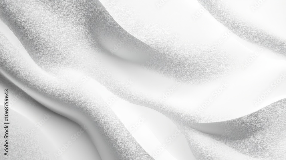 Obraz premium White fabric texture with soft folds. Perfect for background design for beauty, cosmetic, healthcare, fashion, and product presentations.