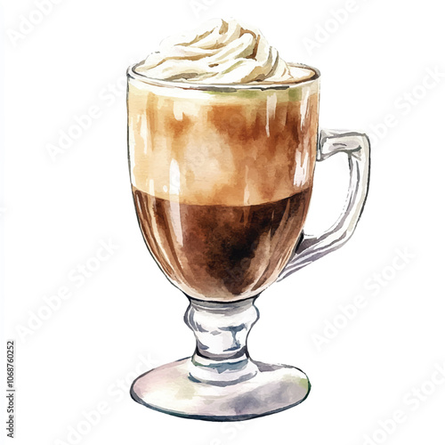 coffee drink watercolor clipart illustration