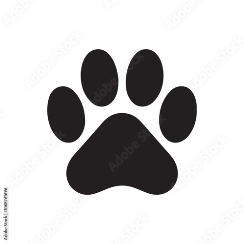 Cat or dog paw icon. Paw icon. Dog, cat paw silhouette icon. Paw print vector symbol. Vector illustration.