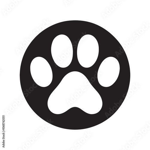 Cat or dog paw icon. Paw icon. Dog, cat paw silhouette icon. Paw print vector symbol. Vector illustration.