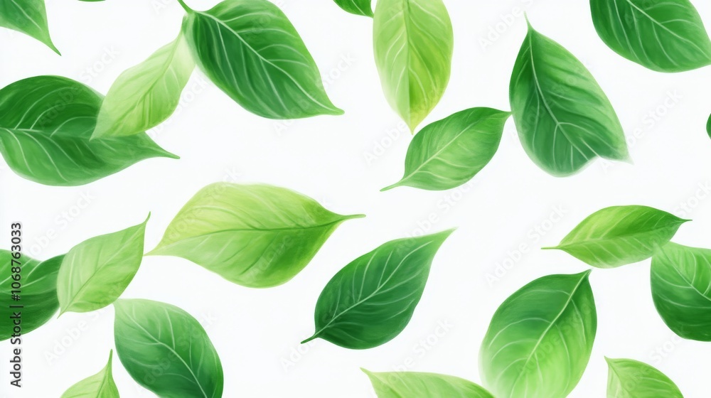 Green Leaves Pattern: Nature Wallpaper Background Green Leaves Pattern: Nature Wallpaper Background