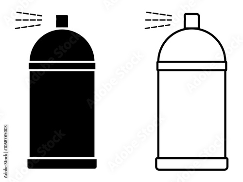 Spray can flat black icon. Spray can symbol vector illustration isolated on white background