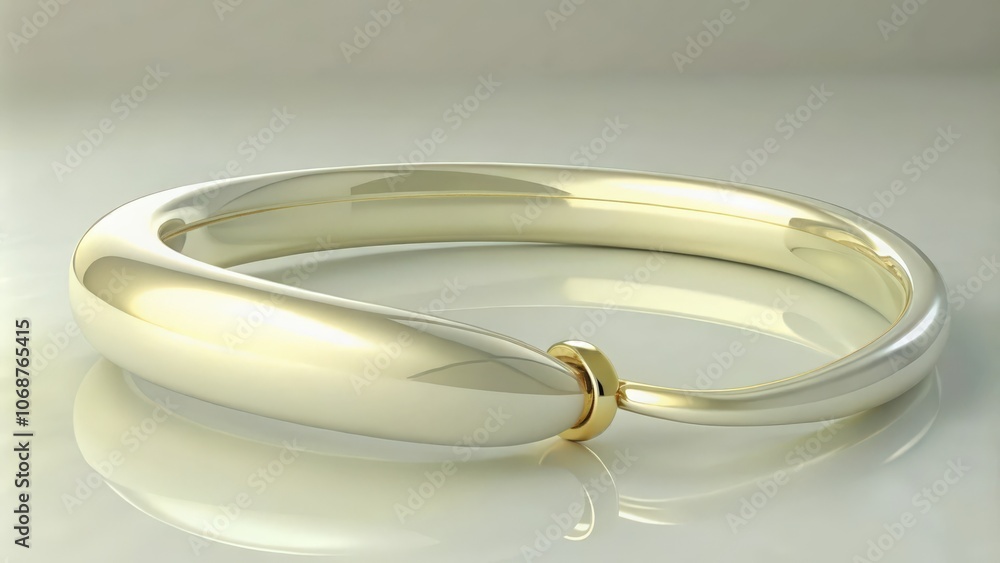 A Shiny Silver Ring with a Gold Band A Shiny Silver Ring with a Gold Band