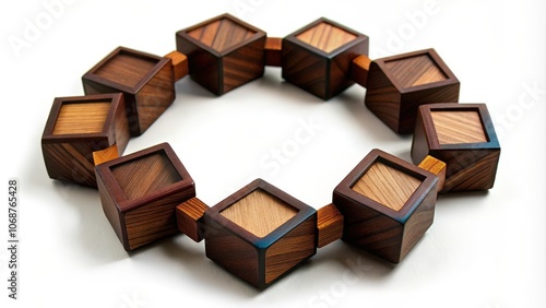 Wooden Cubes Interlocking to Form a Circular Shape photo