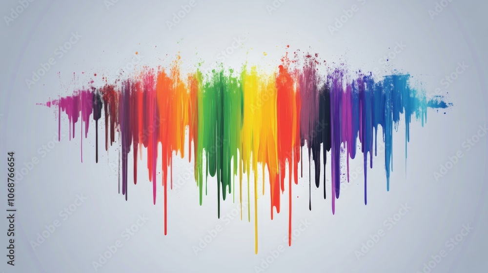 Abstract Rainbow Paint Drips - Colorful Background Abstract Rainbow Paint Drips - Colorful Background