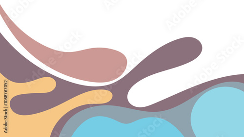 ABSTRACT WHITE BACKGROUND WITH HAND DRAWN SHAPES COLORFUL FLAT PASTEL DESIGN VECTOR TEMPLATE FOR WALLPAPER, COVER DESIGN